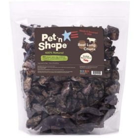 Pet 'n Shape Natural Beef Lung Chunx Dog Treats - Sizzling Bacon Flavor - 2 lb Tub