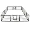 Dog Playpen 16 Panels Steel 31.5"x23.6" Black