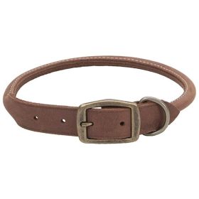 Circle T Rustic Leather Dog Collar Chocolate