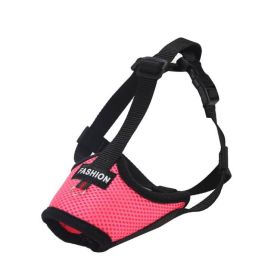 Dog Muzzle,Soft Nylon Muzzle Anti Biting Barking Chewing,Air Mesh Breathable Drinkable Adjustable Loop Pets Muzzle (Color: Rose, size: S)