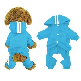 Casual Pet Dog Striped Hoodie Sweatpants Suits (type: Light BlueXS)