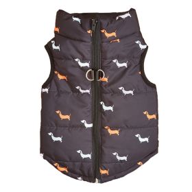 Cartoon Cardigan Waistcoat with Zipper Tractive Hole for Dogs (type: BlackdogS)