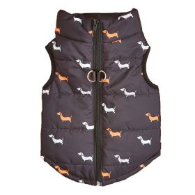 Cartoon Cardigan Waistcoat with Zipper Tractive Hole for Dogs (type: BlackdogXL)