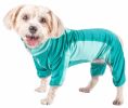 Pet Life Active 'Warm-Pup' Heathered Performance 4-Way Stretch Two-Toned Full Body Warm Up