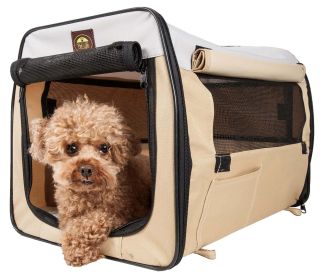 Folding Zippered Lightweight Easy Folding Pet Crate (size: X-Small)