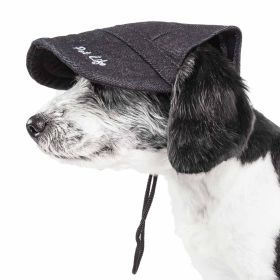 Pet Life 'Cap-Tivating' Uv Protectant Adjustable Fashion Dog Hat Cap (Color: Black Faded, size: large)