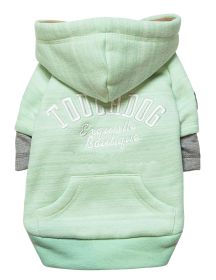 Touchdog Hampton Beach Designer Ultra Soft Sand-Blasted Cotton Pet Dog Hoodie Sweater (Color: Green, size: medium)