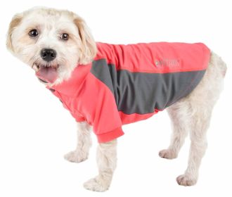 Pet Life Active 'Barko Pawlo' Relax-Stretch Wick-Proof Performance Dog Polo T-Shirt (Color: Red, size: large)