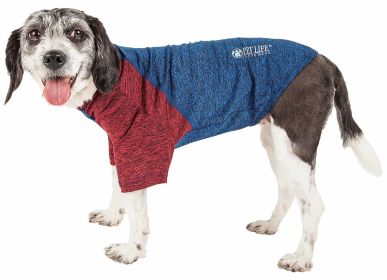 Pet Life Active 'Hybreed' 4-Way Stretch Two-Toned Performance Dog T-Shirt (Color: Blue, size: small)