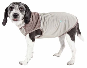 Pet Life Active 'Aero-Pawlse' Heathered Quick-Dry And 4-Way Stretch-Performance Dog Tank Top T-Shirt (Color: Brown, size: X-Small)