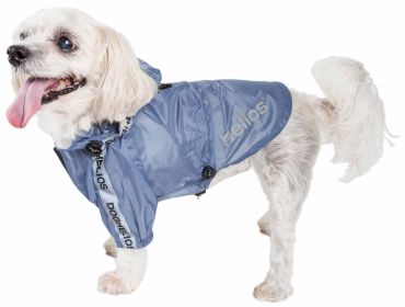 Dog Helios 'Torrential Shield' Waterproof Multi-Adjustable Pet Dog Windbreaker Raincoat (Color: Blue, size: small)