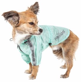 Dog Helios 'Torrential Shield' Waterproof Multi-Adjustable Pet Dog Windbreaker Raincoat (Color: Green, size: X-Small)