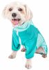 Pet Life Active 'Warm-Pup' Heathered Performance 4-Way Stretch Two-Toned Full Body Warm Up