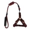 Dog Leash Two-color Machine Woven Nylon Handle Round Rope Pockmark Pet Chest Back Collar Pet Supplies